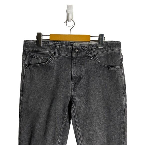 Volcom Men's Gray Vorta Slim Straight Denim Jeans - Picture 2 of 9